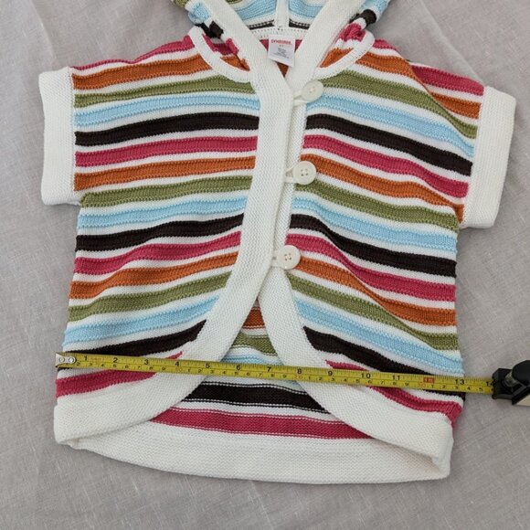 GYMBOREE Girl's Button-Up Short-Sleeve Sweater with Hoodie Age 5 - Picture 6 of 6